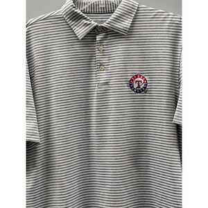 Vineyard Vines Texas Rangers Performance Polo Mens M Gray Striped MLB Golf
